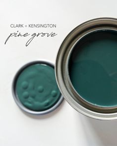 a close up of a paint can with the words clark and kensingtonton pine grove on it