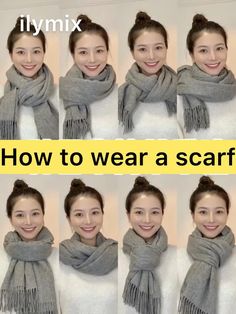 Scarf How To, Winter Scarves Outfits, Winter Scarf Styles, Outfits With Scarves, Scarf Wearing Styles, Ways To Tie Scarves, Wear A Scarf, Diy Fashion Scarf, Scarf Knots