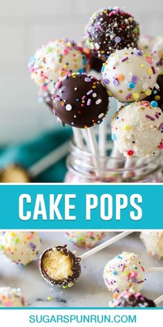 cake pops with sprinkles and chocolate on top