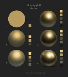 an image of gold balls and stripes on a black background with the words drawing gold process