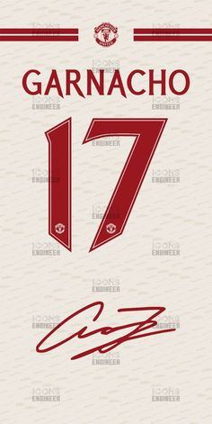 the manchester united football team's jersey number seven, signed by garnacho