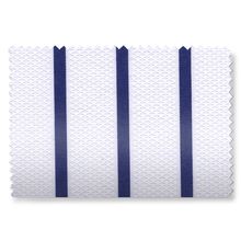 four white towels with blue stripes on them