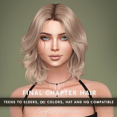 Final Chapter hair NOW FREE | Patreon Sims4hair Cc, Cc Female Hair Sims 4, Sims 4 Cc Hairstyles Alpha, Sims 4 Cc Wavy Hair Male, Sims 4 Cc Hair Sets, Sims 4 Female Hair Alpha, Sims 4 Shoulder Length Hair, Sims 4 Cc Hair White Girl, Ts4 Cc Hair Girl