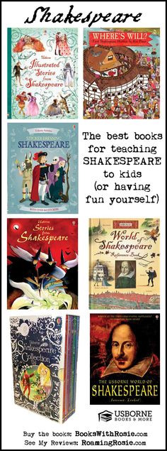 shakespeare's books are featured in this advertisement for shakespeare's children's theatre