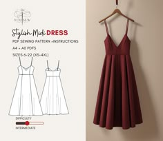 the sewing pattern for this dress is easy to sew, and has an adjustable neckline