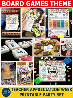 this is a collage of board games and activities for kids to play in the classroom