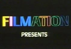 the title for filmation presents is displayed on a television screen in front of a black background