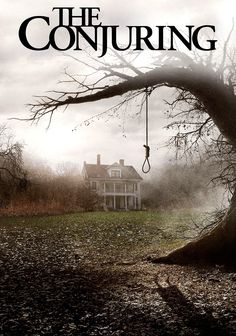 the conjuring movie poster with an old tree in front of a large house