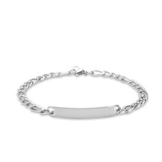 Timeless and versatile, this Silver Bar Chain Bracelet is crafted from high-quality 316L stainless steel, offering both durability and a sleek, modern aesthetic. The minimalist bar at the center is the perfect canvas for personal engravings, allowing you to create a truly one-of-a-kind piece that tells your unique story. Whether it's a name, a special date, or a meaningful word, this bracelet can be personalized to reflect what matters most to you. The finely linked chain adds a touch of eleganc Silver Chain Bracelet With Engraving Option, Engraved Silver Chain Bracelet, Sterling Silver Chain Bracelet Engraved, Engraved Silver Chain Bracelet Gift, Silver Rectangular Engraved Chain Bracelet, Engraved Bar Bracelet, Minimalist Bar, Bracelet Initial, Bar Bracelet