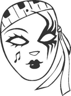 a drawing of a woman's face in black and white