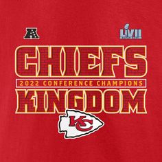 a t - shirt with the kansas chiefs'logo on it and words that read, cheers