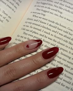 Cherry red nails | valentine’s day nails | bold heart sweet nails for valentine’s day | date night nails #valentines #valentinesdaynails #valentinesnails #cherry #nails #nailart #naildesign #heart #books #frenchnails Red Nails Art, Short Red Nails, Wine Nails, February Nails, Casual Nails, Red Nail, Nails 2024, Heart Nails, Pretty Acrylic Nails