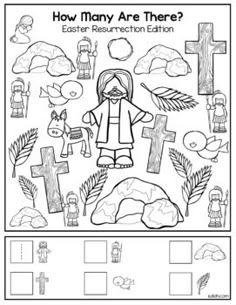 an easter activity for children to learn how many are there? with pictures and words