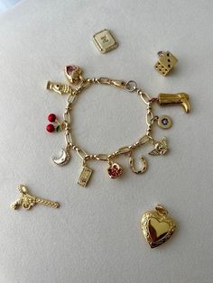 Custom Charm Bracelet Pick Your Own Charms & Chain Create Your Own Charm Bracelet Gold Silver - Etsy Charm Necklace Diy, Custom Charm Bracelet, Jewelry Accessories Ideas, Custom Charms, Gold Charm Bracelet, Jewelry Essentials, Funky Jewelry