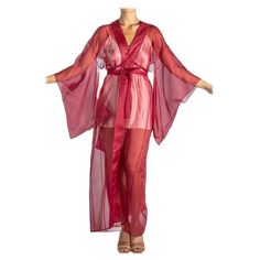 Brick Red Embroidered Silk Organza Robe MORPHEW VINTAGE represents the finest pieces of fashions past. Sourced from across the globe, dating as far back as a century. Each piece is selected with both quality and rarity in mind. Often referred to as investment vintage, Morphew assures that from rare Victorian laces to the most coveted designer collections, each piece has stood the test of time, representing an important and valuable moment of fashion history. Material: Silk Organza. Vintage condi Mcdonalds Fast Food, Victorian Lace, Brick Red, Silk Organza, Embroidered Silk, Designer Collection, Fashion History, Day Dresses, New Look