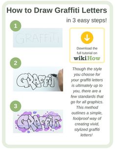 how to draw graffiti letters in 3 easy steps with step by step instructions for beginners