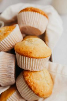 several muffins sitting on top of each other