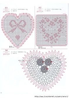 two heart shaped doidles are shown in the shape of a cross - stitch pattern