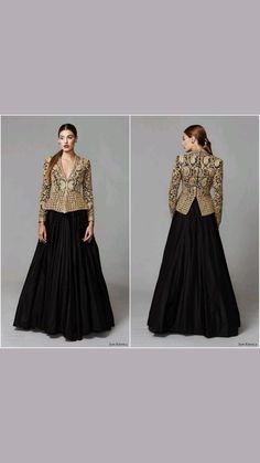 Indo Western Outfits Casual, Long Black Dress Outfit, Indo Western Outfits, Indo Western Outfits For Women, Western Style Dresses, Long Gown Design, Lehenga Designs Simple, Traditional Indian Dress, Cocktail Outfit