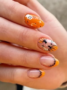 Ongles Halloween, Ongles Beiges, Ghost Nails, Black Halloween Nails, Nail Art Halloween, Cute Halloween Nails