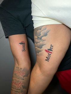 two people with tattoos on their arms that say, together we can not be together