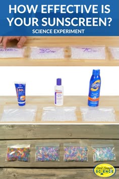 how effective is your sunscreen? science experiment with sprinkles and glue