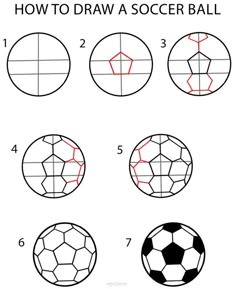 how to draw a soccer ball