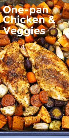 one pan chicken and veggies in a baking dish