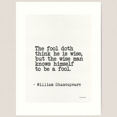 william shakespeare quote on white paper with black ink in the center, and an image of a