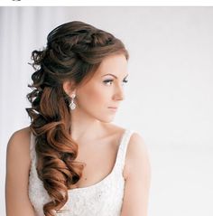 Side swept Hairstyles Bohemian, Braids Wedding, Hairstyles Vintage, Wedding Hair Up, Hairstyles Videos, Side Swept, Wedding Hairstyle