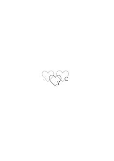 two hearts with the letter y on them are drawn in black and white ink against a plain background