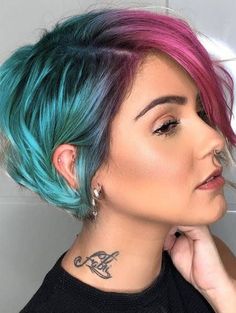 Pixie Hair Color, Short Silver Hair, Taper Fade Haircut, Bold Hair Color, Airbrush App, Hoco Hairstyles, Halloween Tattoo