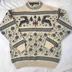 an old sweater with horses on it