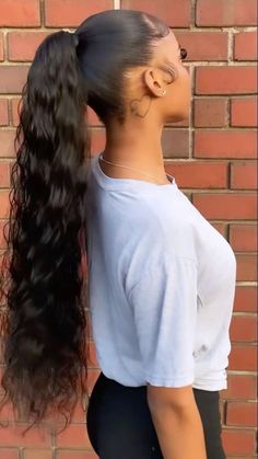 #feed #like #follow #outfits #blackgirls #hair Clean Girl Look, Slick Ponytail, Slicked Back Ponytail, Hair Tricks, Minimal Makeup