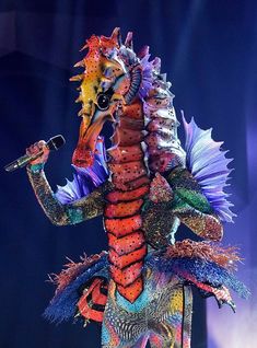 an elaborately decorated sea horse on stage