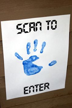 a hand print on a piece of paper with the words scar to enter written in it