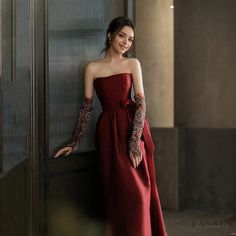 Lasaky - Brides Engagement Party Dress - Elegant Red Strapless Evening Gown Strapless Red Dress, Engagement Party Dress, Elegant Evening Gown, Engagement Party Dresses, Strapless Evening Gowns, Red Strapless Dress, Engagement Dress, Hepburn Style, Red Bra