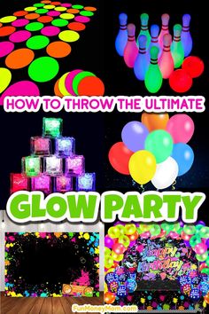 glow party with neon colors and bowling balls