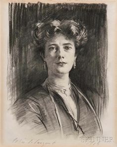 a black and white drawing of a woman with curls on her head, looking to the side