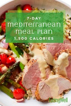 This 1,500-calorie meal plan is designed by EatingWell's registered dietitians and culinary experts to offer healthy and delicious meals for a Mediterranean diet. The Mediterranean diet emphasizes fruits, vegetables, whole grains, legumes, fish, nuts, olive oil and other plan based oils, and limits unhealthy fats and refined sugars. #mealplan #mealprepp #healthymealplans #mealplanning #howtomealplan #howtomealprep #mealplanningguide #recipe #eatingwell #healthy 500 Calorie Meal Plan, Cooking Asparagus, Mediterranean Meal Plan, 500 Calorie Meals, 500 Calorie, Cucumber Diet