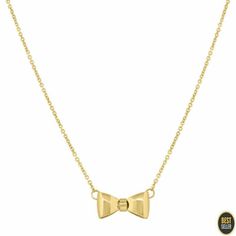 Solid 14kt Yellow Gold Ted Baker Bow Necklace Size 18 Inches Girls Gift Jewelry #Chain Jewelry Chain, Girls Gift