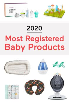 baby products that are on display with the words, most registered - for baby products