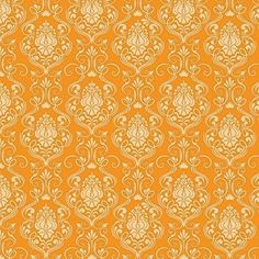 an orange and white wallpaper pattern