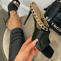 Square Toe Sandals, Square Toe Heels, Black High Heels, Up Shoes