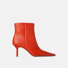 New With Tag Zara Leather, High Heel Boots Ankle, Leather High Heels, Zara Shoes, Heeled Ankle Boots, Shoes Heels Boots, Shoes Women Heels, Heeled Boots, Bootie Boots