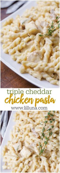 this triple cheesy chicken pasta is an easy and delicious dinner