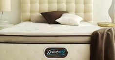 the beautyrest mattress is made up and ready to be used as a headboard