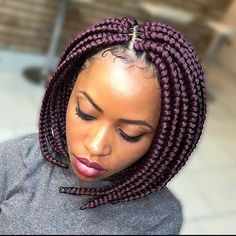 Braided Bob Hairstyles, Braided Bob, Red Box Braids, Beyonce Hair