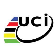 the ucici logo is multicolored and has a black circle on top of it