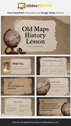 an old map is shown with the title for this slideshow, and it shows how to